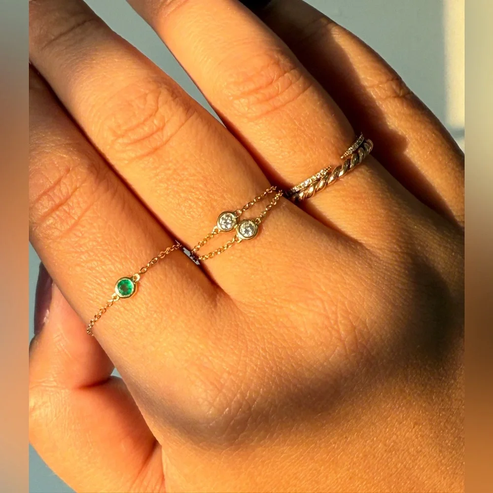 ✨NEW✨ Floating 💚 Emerald Ring 💎 14K Gold - Picture 3 of 7